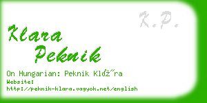 klara peknik business card